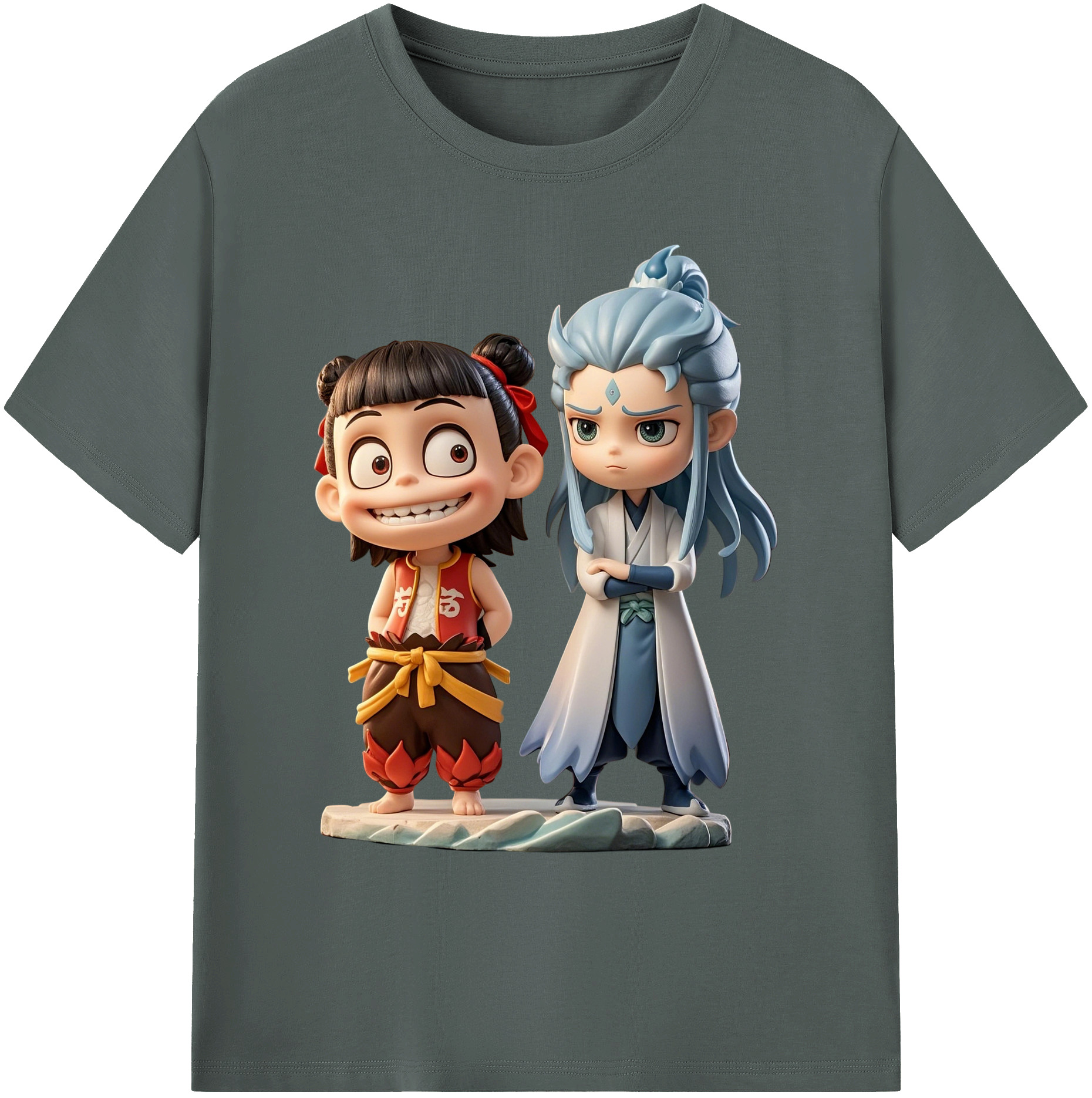 （画像用） Ne Zha 2 ナタ 魔童の大暴れ 綿100％ メンズ半袖Tシャツ｜肌触りやわらか＆通気性